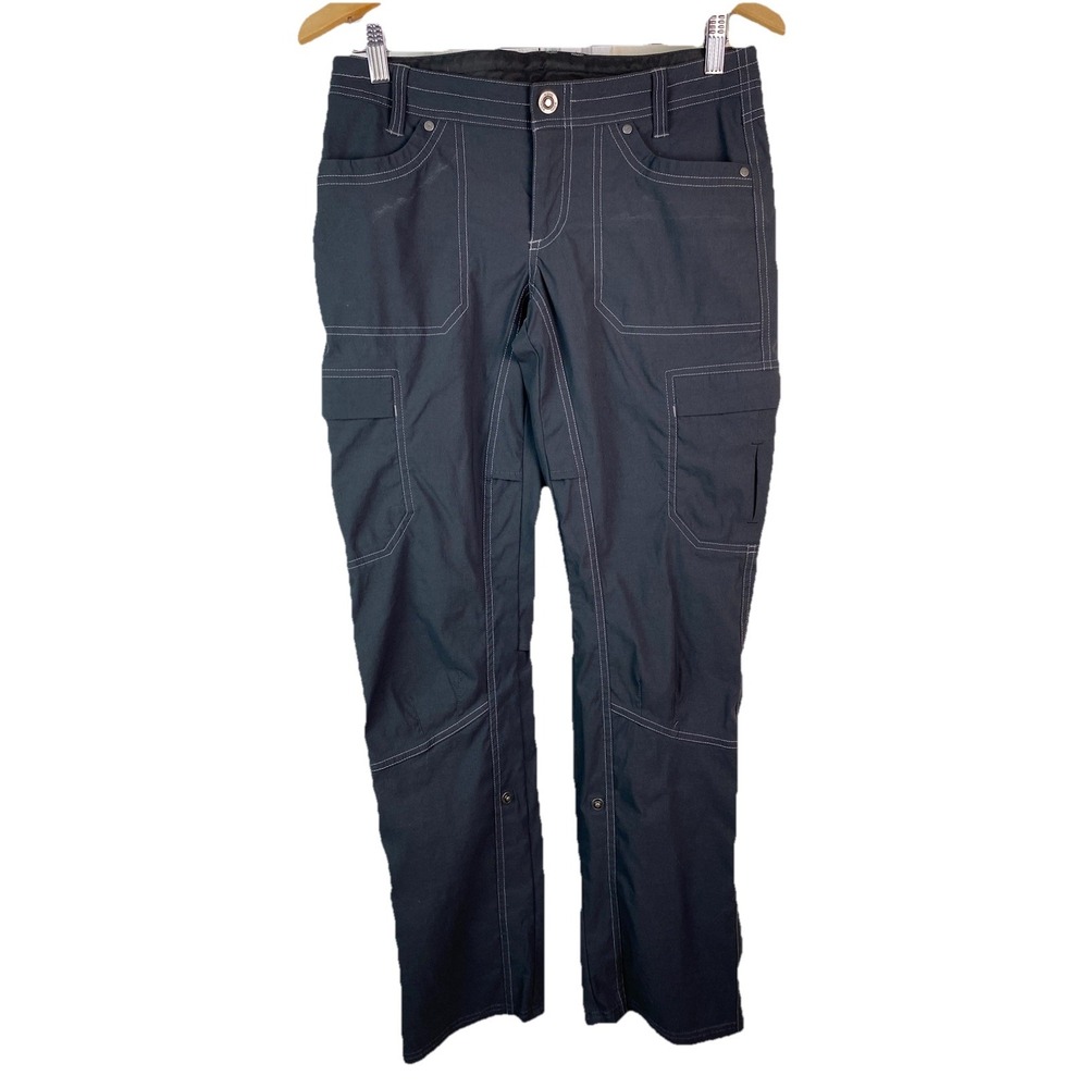 KUHL Women's 6 Charcoal Gray Nylon Stretch Roll Tab Outdoor Cargo Hiking Pants